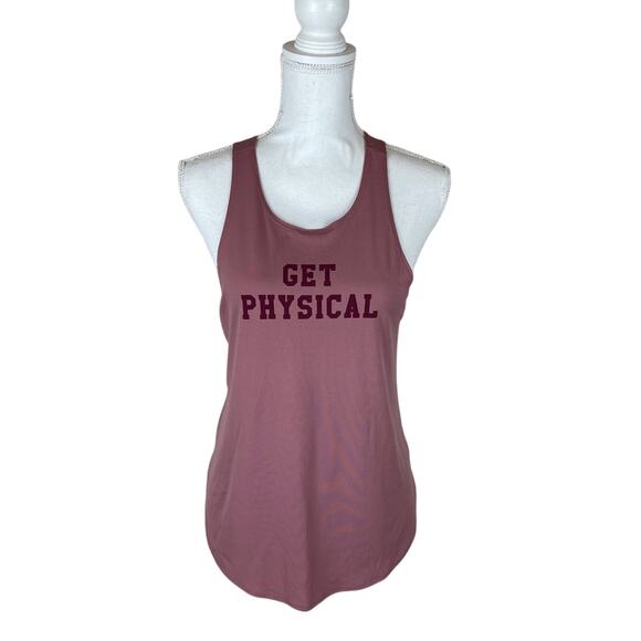 Fabletics Womens Graphic Get Physical Sleeveless Workout Top Sz Medium CrossFit - Picture 1 of 4
